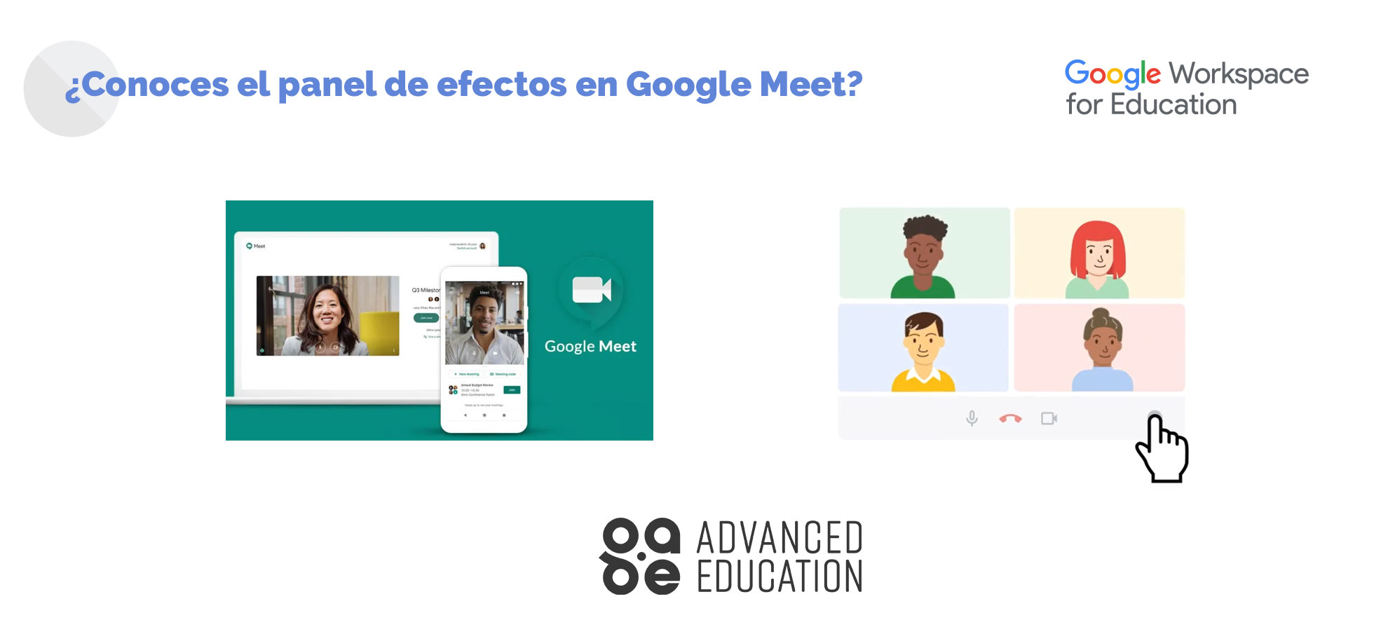 Panel de efectos de Google Meet